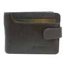 Carteira de Couro Masculina Com Fecho Lateral