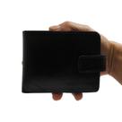 Carteira de Couro Masculina Com Fecho Lateral