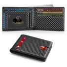 Carteira de couro RUNBOX Slim com bloqueio de RFID para homens preta