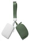 Carteira de Pulso Viverte Mini Zip Around com Chaveiro - Branco e Verde