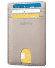 Carteira Fina Buffway Chicago Khaki - Couro com Bloqueio RFID