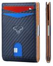 Carteira fina BULLIANT para homens com bolso frontal de couro com bloqueio RFID