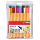Carteira Fineliner STABILO point 88 de 30 cores variadas
