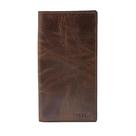 Carteira Fossil Derrick Leather Executive Checkbook para homens Carteira Fossil Derrick Leather Executive Checkbook para homens