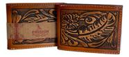 Carteira Frision Western Desenho De Pena Cor Whisky