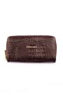 Carteira grande de couro Tinna Feminino Merlot Croco