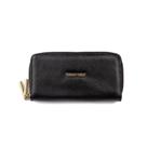 Carteira grande de couro Tinna Feminino Preto liso