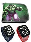 Carteira infantil masculino do Hulk e relógio digital smart a prova d agua , seu filho merece .