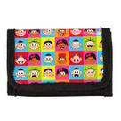 Carteira infantil preta personagens 8x2x12cm - turma da mônica