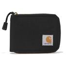 Carteira masculina Carhartt, casual, de lona, zíper, preta, nylon, pato