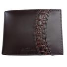 Carteira Masculina Com Porta Cheque Couro Det Marron/preto