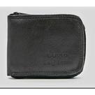Carteira Masculina com Zíper em Material Sintético Cabe RG Cor:Preto
