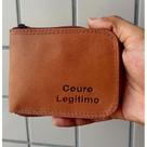 Carteira Masculina com Zíper em Material Sintético Cabe RG