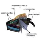 Carteira Masculina Couro Com Fecho Completo com porta cartão e moedas