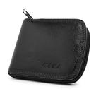 carteira masculina couro fecho ziper grande cartao nota