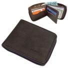 Carteira Masculina Couro Legítimo Grande com Ziper externo Completa grande executiva porta Cartão Documentos RG CNH