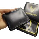 Carteira Masculina Couro Legítimo Macio Com Porta Cartão Moedas RG CIN CNH e Caixa para Presente