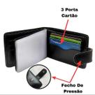 Carteira Masculina Couro Legitimo Premium Com Fecho Completo com 9 porta cartão