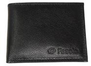 Carteira masculina couro pequena fasolo h007 preta