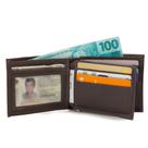 Carteira Masculina de Couro com Compartimento para CNH Cédulas Cartões