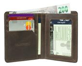 Carteira Masculina De Couro Porta Cartão Cédulas Cnh Com Caixa Ótimo Presente 030 BROWN
