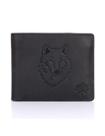 Carteira masculina Karla Hanson de couro com bloqueio de RFID Black Wolf
