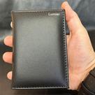 Carteira Masculina Oem material sintético Pu Lisa Preta Minimalista