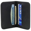 Carteira Masculina Pequena Slim Porta Cartões em Couro Preto