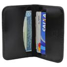 Carteira Masculina Pequena Slim Porta Cartões em Couro Preto Liso Carteira Masculina Pequena Slim Porta Cartões em Couro Preto Liso