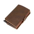 Carteira Masculina Slim De Couro Luxuoso Com Proteção RFID E Porta-Cartões De Crédito Em Metal