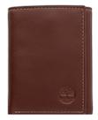 Carteira masculina Timberland de couro com três dobras e janela de identificação Carteira masculina Timberland de couro com três dobras e janela de identificação