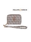 Carteira Mini Feminina Monograma Fellipe Krein FK465 MARROM
