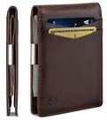 Carteira Money Clip SERMAN BRANDS com bloqueio de RFID Texas Brown
