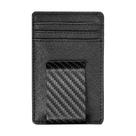 Carteira Money Clip Travelambo em couro com bloqueio de RFID preta Carteira Money Clip Travelambo em couro com bloqueio de RFID preta