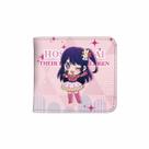 Carteira Oshis no ko Anime Characters Slim Bifold PU em couro PU