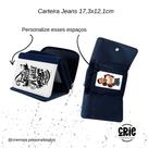 Carteira personalizada em tecido jeans
