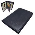 Carteira Porta Cartão Documento RG CNH Vertical Slim Couro Preto/Marron