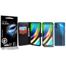 Carteira Preta + Skin Carbono + Vidro 3d + Moto G9 Plus XT2087 6.8 - Cell In Power25