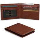 Carteira RUNBOX para homens de couro fino com duas dobras com bloqueio RFID