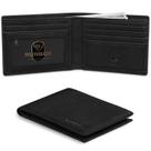 Carteira RUNBOX para homens de couro fino com duas dobras com bloqueio RFID