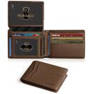 Carteira RUNBOX Slim RFID Leather 2 ID Window com caixa de presente