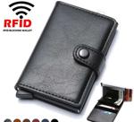 Carteira Slim Porta Cartões De Couro Antifurto Fibra De Carbono Masculina Futuro Rfid
