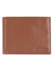 Carteira Steve Madden masculina de couro com capacidade extra e conhaque