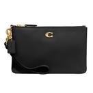 Carteira Wristlet Coach em Couro - Pequena, Preta e Polida