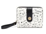 Carteira Wytidian Cat para meninas em couro PU preta