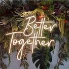 Cartel de Neón LED Ulalaza "Mejor Juntos" Luz Nocturna para Pared Decoración de Fiesta Dormitorio Bar Boda Hogar Cumpleaños Arte Navidad con Luz en Cadena y Modulator USB 5V