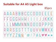 Cartela 85 Letras Coloridos P/letreiro Light Box Led A4 E A5