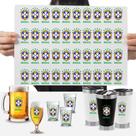 Cartela Adesivos CBF Brasil Futebol Brasileiro Copa Copos DTF UV Cartela Adesivos CBF Brasil Futebol Brasileiro Copa Copos DTF UV