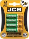 Cartela c/ 4 pilhas AA Recarregáveis JCB 2400 mAh, modelo RX6JCB2650B4