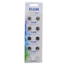 Cartela com 10 Baterias Elgin Lr 44 1,5v